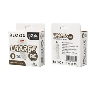 Cargador Auto BLOOX 38W | USB A + USB C/ PD (sin Cable)
