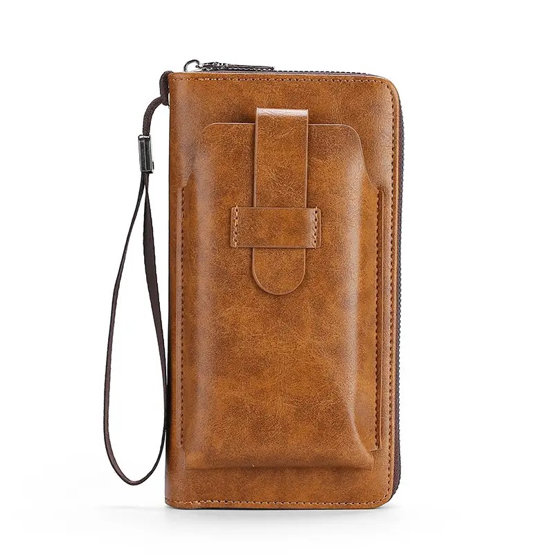 Billetera de Dama porta Celular marrón
