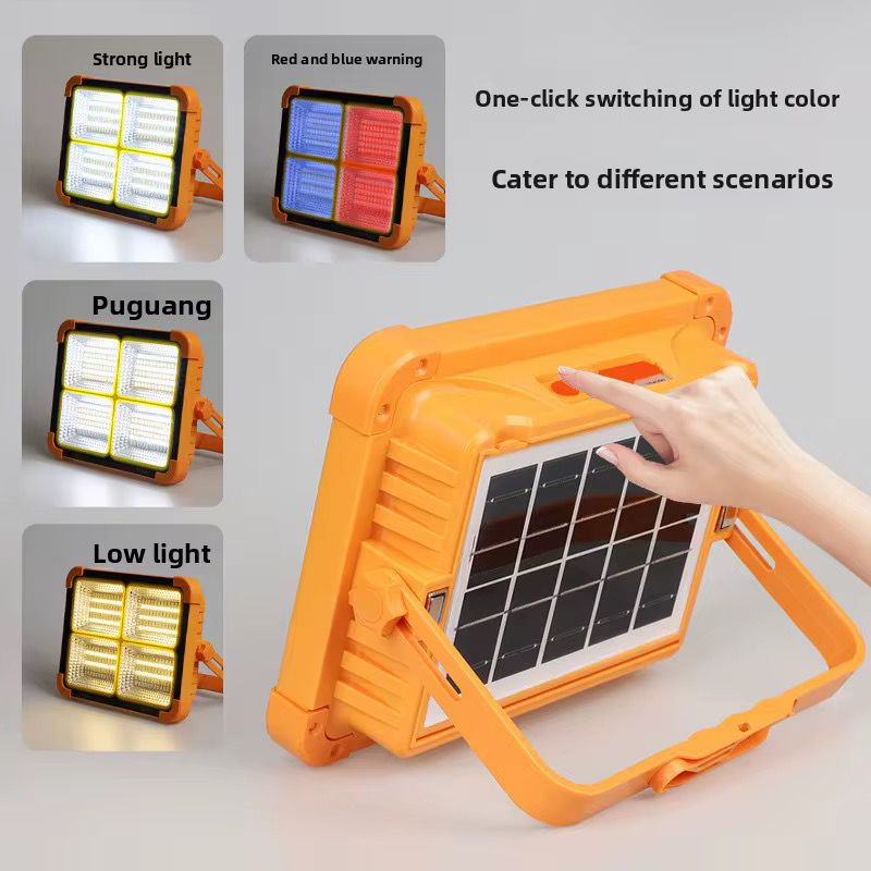 Reflector LED Solar Recargable 30W Portátil IP66 con Power Bank USB y Panel Solar - Imagen 4