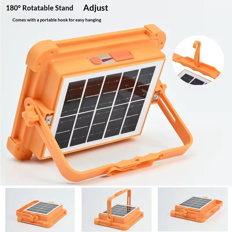 Reflector LED Solar Recargable 30W Portátil IP66 con Power Bank USB y Panel Solar - Imagen 7