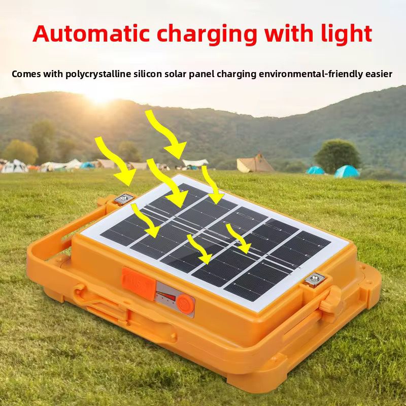 Reflector LED Solar Recargable 30W Portátil IP66 con Power Bank USB y Panel Solar - Imagen 11