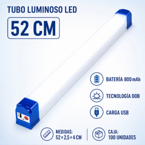 Tubo LED Portátil Recargable 52 cm – Batería 800 mAh