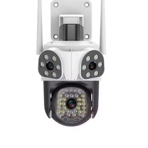 Cámara de Seguridad WiFi Triple Lente 360° PTZ Exterior