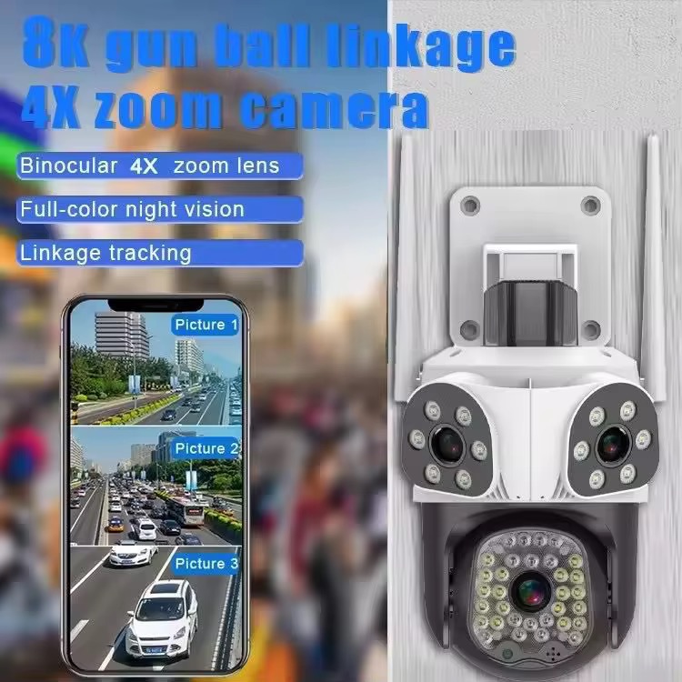 Cámara de Seguridad WiFi Triple Lente 360° PTZ Exterior - Imagen 9