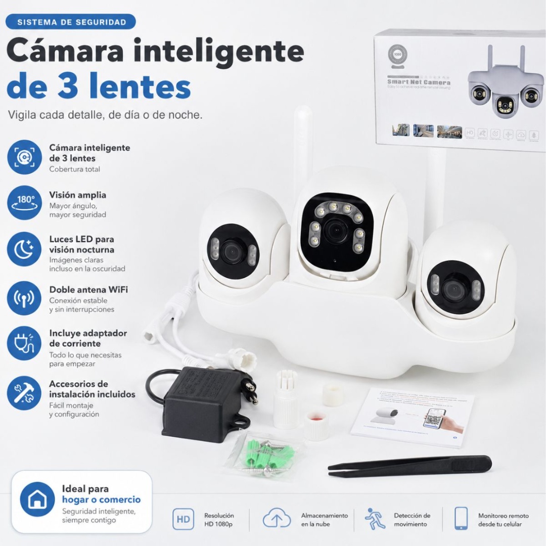 Cámara de Seguridad WiFi 3 Lentes V380 - Imagen 2