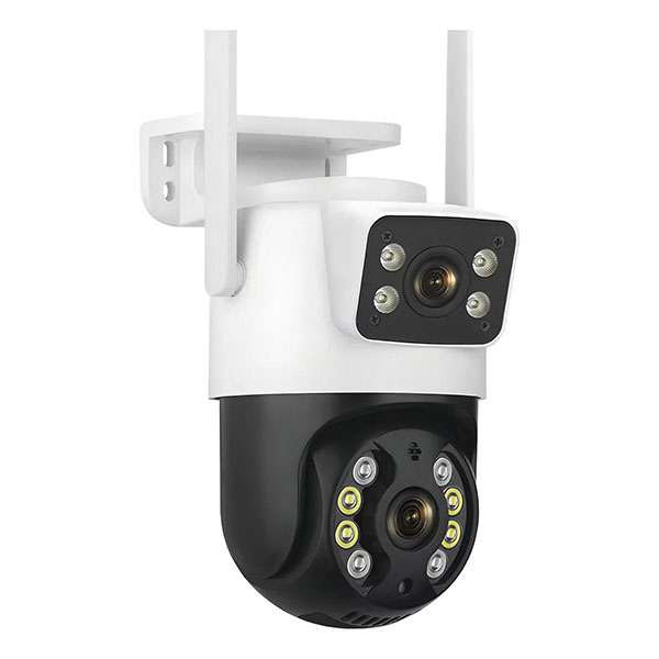 Cámara Doble Exterior WiFi 2MP + 2MP PTZ 360° con Visión Nocturna