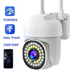 Cámara de Seguridad Exterior WiFi Yoosee 3MP 2K PTZ con Visión Nocturna